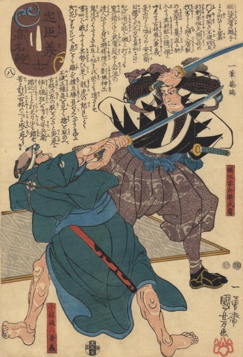 Kuniyoshi - Comparison of the High Renown of the Loyal Retainers & Faithful Samurai (S57