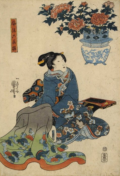 Kuniyoshi - Fashionable Choices of 6 Flowers, R101, K662-001-003