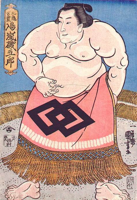 Kuniyoshi - (sum) sum Wrestler Koyanagi Tsunekichi