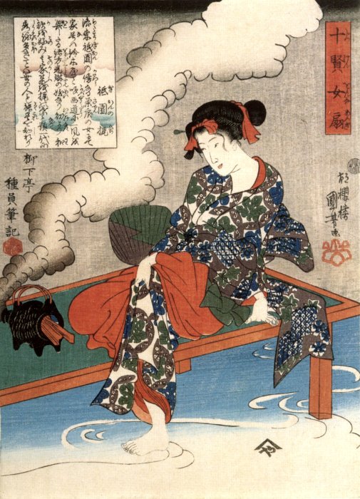 Kuniyoshi -  10 Wise Women's Fans (S25