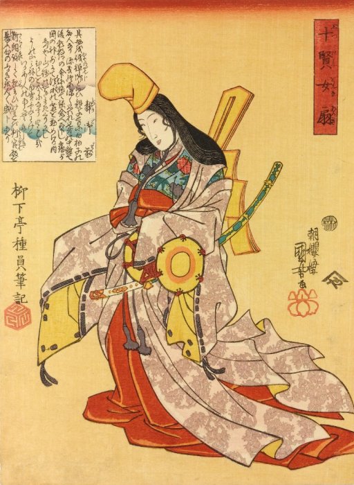 Kuniyoshi -  10 Wise Women's Fans (S25