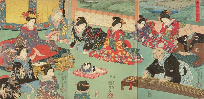 Kuniyoshi%20-%20(triptych)%20The%20Inner%20Chamber-first%20koto%20performance%20of%20the%20new%20year%20(oku%20no%20hikizome)