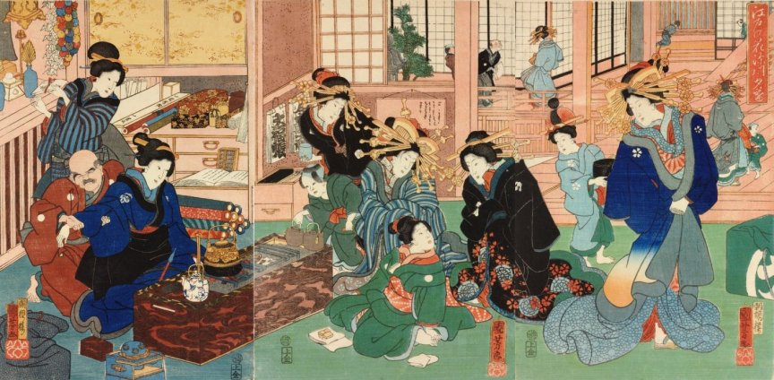 Kuniyoshi%20-%20Flowers%20of%20Edo%20(Edo%20no%20hana),Evening%20scene%20at%20a%20brothel%20in%20Edo,%20with%20woman%20being%20massaged%20by%20a%20blind%20man%20(L)