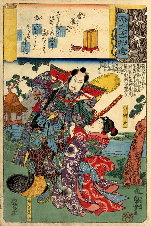 Kuniyoshi - Ukiyo-e Comparisons of the Cloudy Chapters of Genji (S45