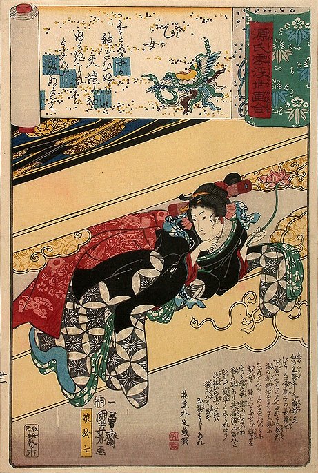 Kuniyoshi - Ukiyo-e Comparisons of the Cloudy Chapters of Genji (S45