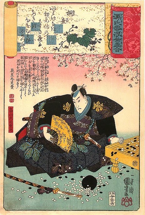 Kuniyoshi - Ukiyo-e Comparisons of the Cloudy Chapters of Genji (S45