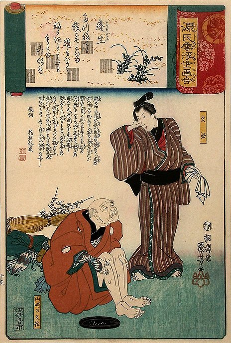 Kuniyoshi - Ukiyo-e Comparisons of the Cloudy Chapters of Genji (S45
