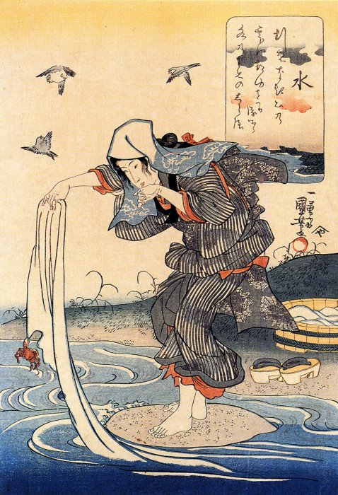 Kuniyoshi - untitled series of beauties for the 5 elements, Water