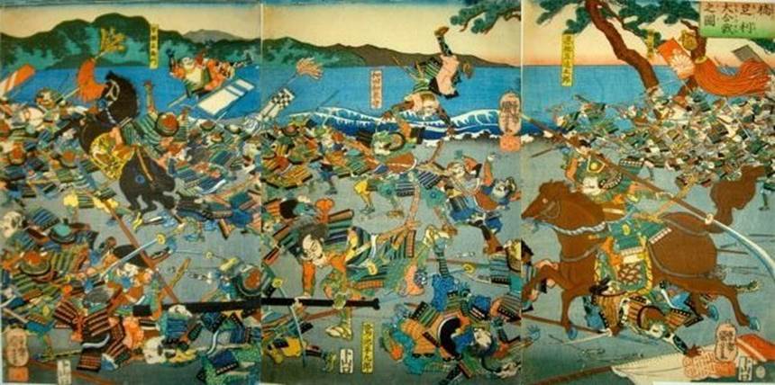 Kuniyoshi - Picture of the battle between the Kusunoki and the Ashikaga